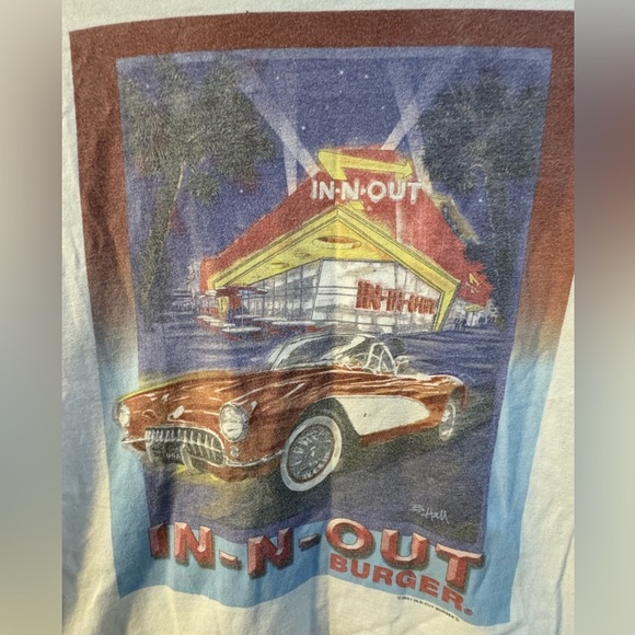 Vintage 2001 In-N-Out Burger T-Shirt Mens LG Worn in Distressed Thrashed Shirt - Picture 8 of 14